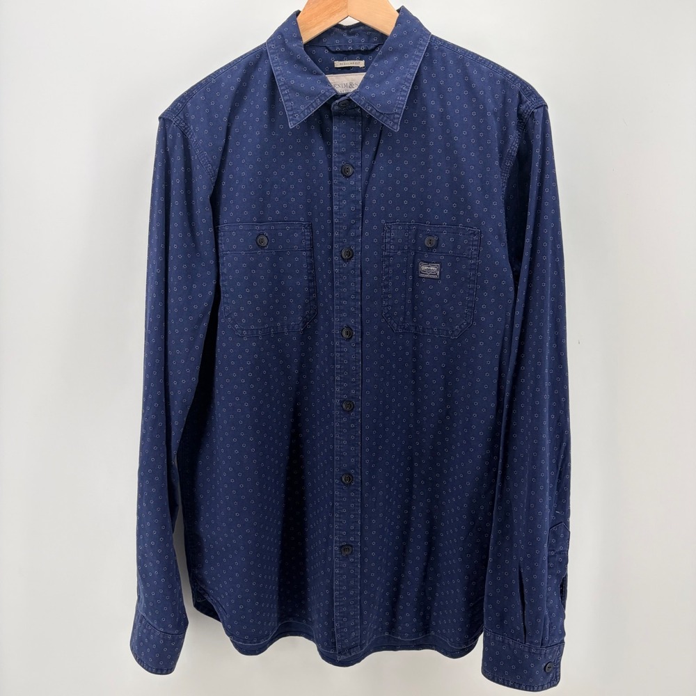 Denim & Supply Shirt Regular Fit Geometric Print Workwear Cotton Medium